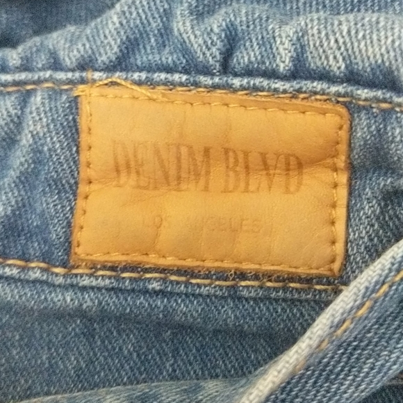 Denim BLVD Paperbag Waist Distressed Denim Skirt - Picture 6 of 6